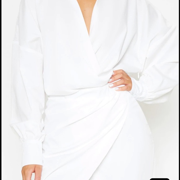 White Midi Shirt Dress - Picture 3 of 6